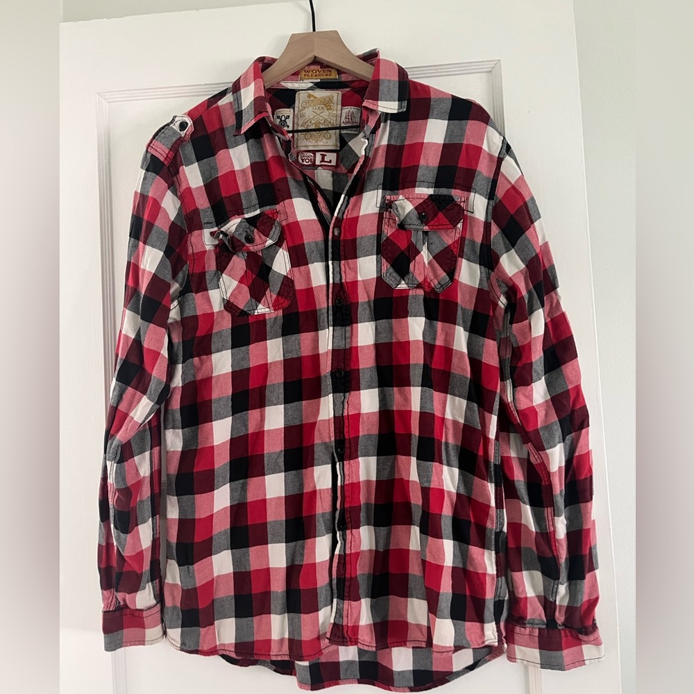 Sovereign Code Red and Black Plaid Shirt